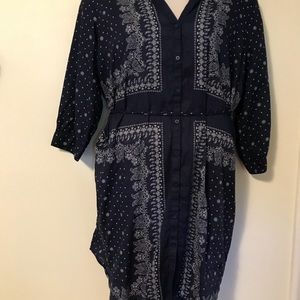 Blue old navy button down dress